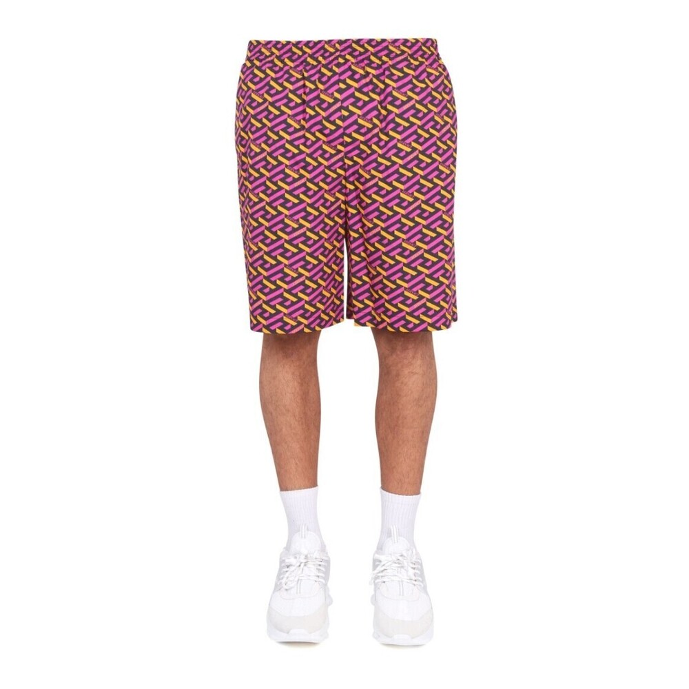 Versace Shorts With La Greca Print